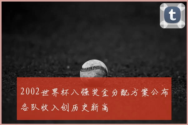 2002世界杯八强奖金分配方案公布各队收入创历史新高